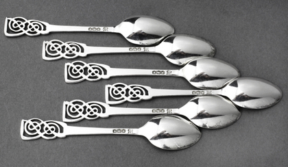 Art Deco Silver Coffee Spoons (Set of 6) - Boodle & Dunthorpe